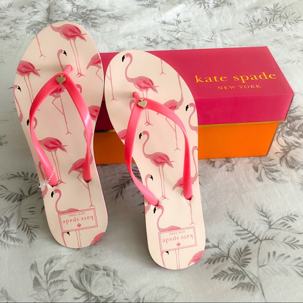 Kate Spade- Nassau Pink Flamingo Flip Flops